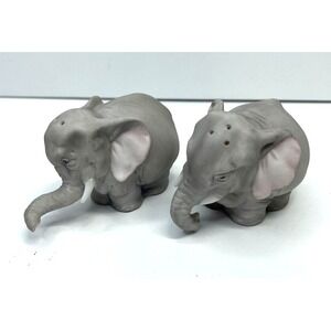 Franklin Mint Noah's Ark Elephant Salt Pepper Shakers‎ Figurine set vtg 1987